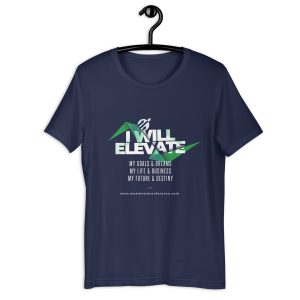 “I Will Elevate” | Unisex Navy T-Shirt